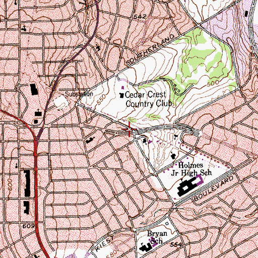 Topographic Map of New Comforter Church of God in Christ, TX