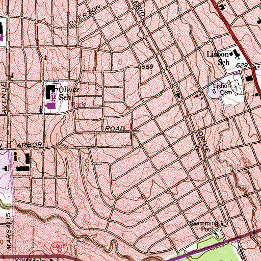 Topographic Map of New Invention Church of God in Christ, TX