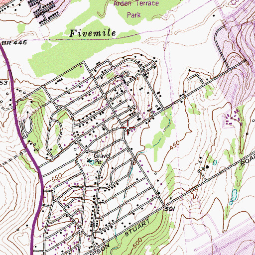 Topographic Map of Parkside Church of God in Christ, TX