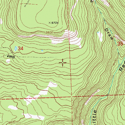 Topographic Map of Too High Mine, CO