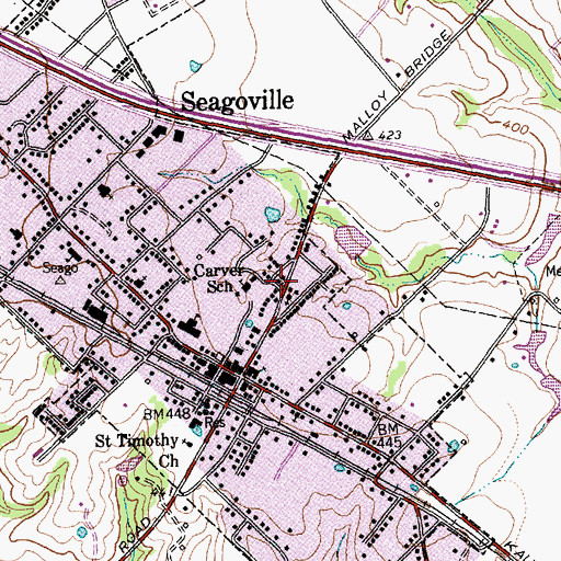 Topographic Map of Praise Temple Church of God in Christ, TX