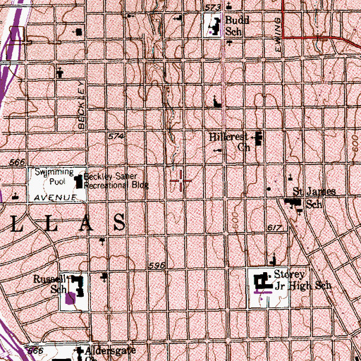 Topographic Map of Prayer House Church of God in Christ, TX