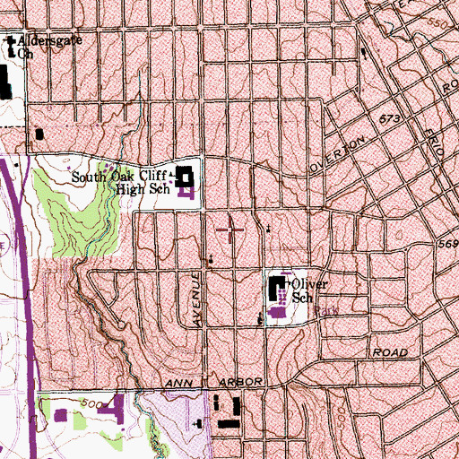 Topographic Map of Shiloh Church of God in Christ, TX