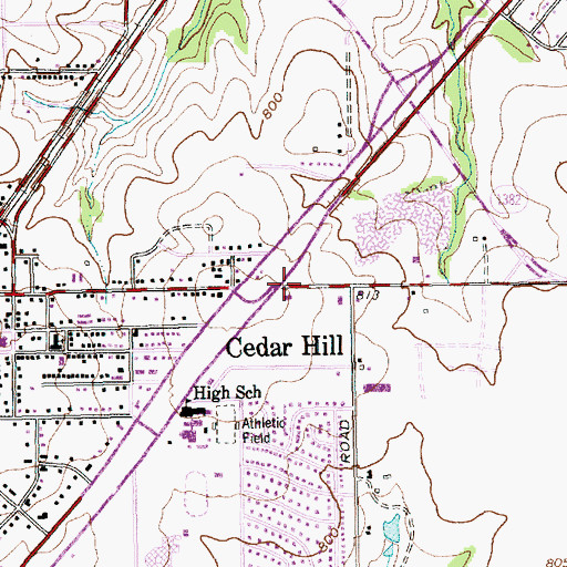 Topographic Map of Southwest Church of God, TX