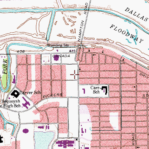 Topographic Map of Abundant Faith Church of God in Christ, TX