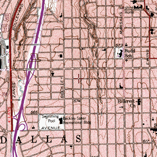 Topographic Map of Bible Deliverance Church of God in Christ, TX