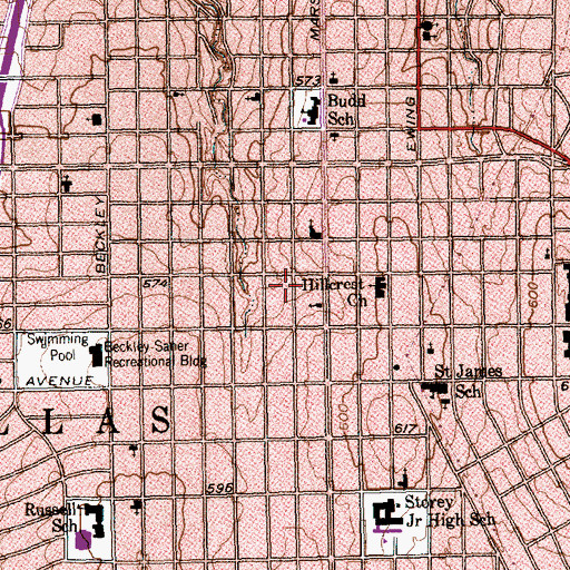 Topographic Map of Community Church of God in Christ, TX