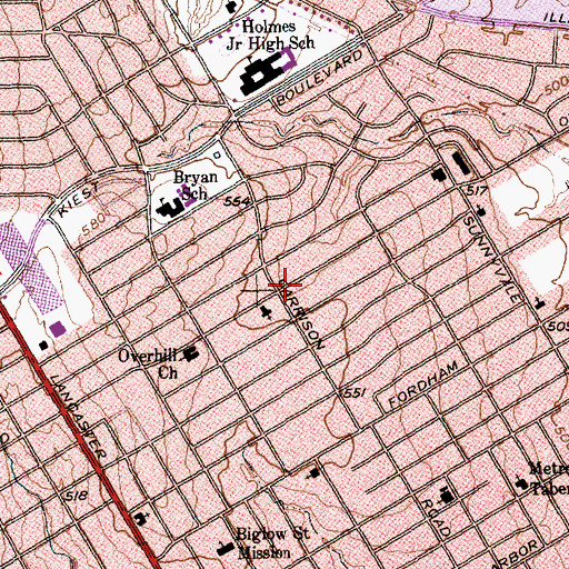 Topographic Map of El Bethel Church of God in Christ, TX