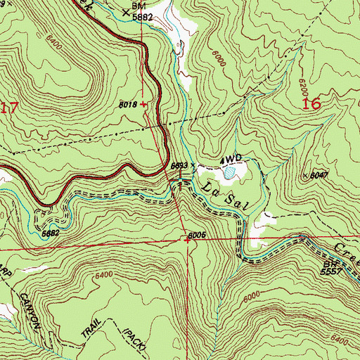 Topographic Map of Spring Creek, CO