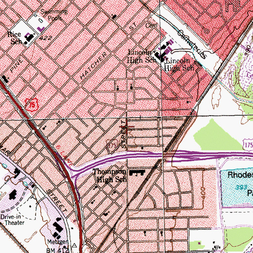 Topographic Map of Friendly Church of God in Christ, TX