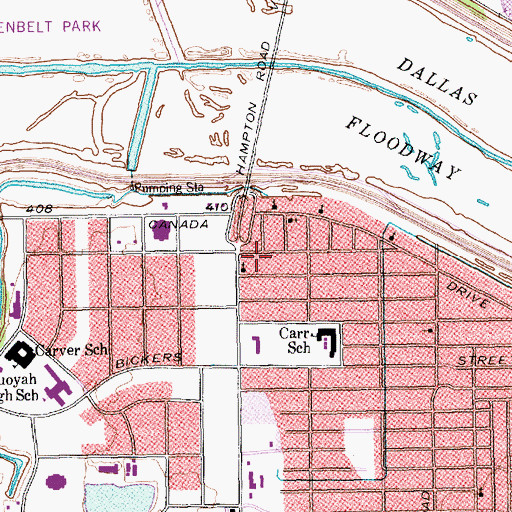 Topographic Map of Galilee Church of God in Christ, TX