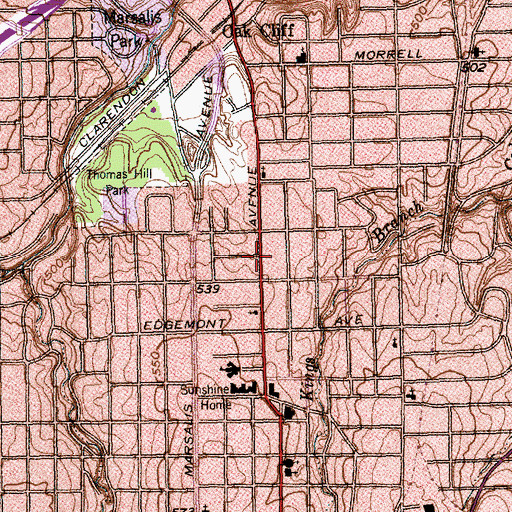 Topographic Map of Greater Gospel Temple Church of God in Christ, TX