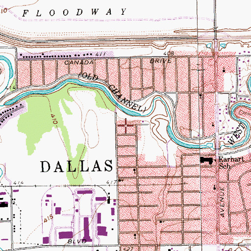 Topographic Map of Greater Mount Olive Church of God in Christ, TX
