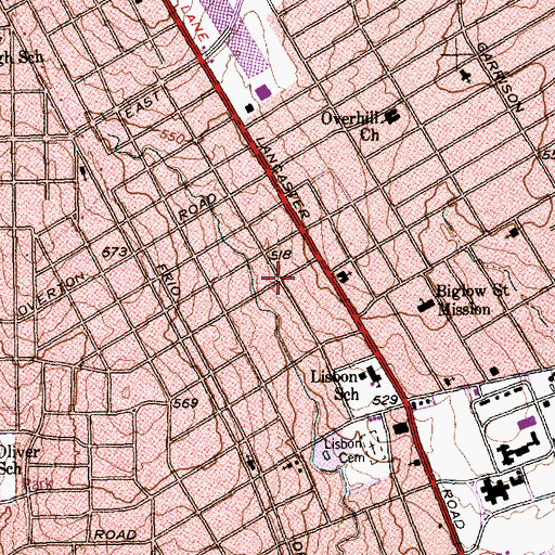 Topographic Map of Greater Saint Matthew Church of God in Christ, TX