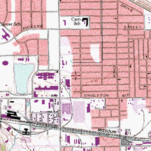 Topographic Map of Greenway Park Church of God in Christ, TX