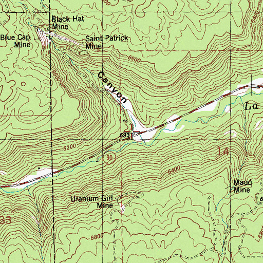 Topographic Map of Lion Canyon, CO