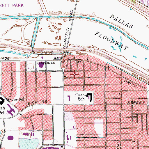 Topographic Map of Holiness Church of God in Christ, TX