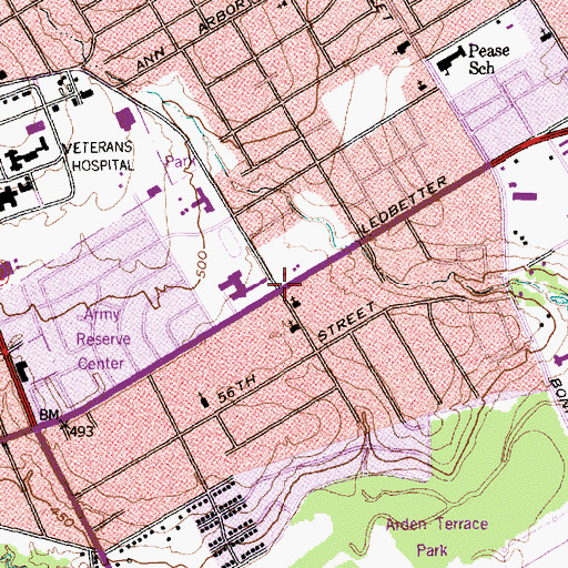 Topographic Map of Holmes Street Church of God in Christ, TX