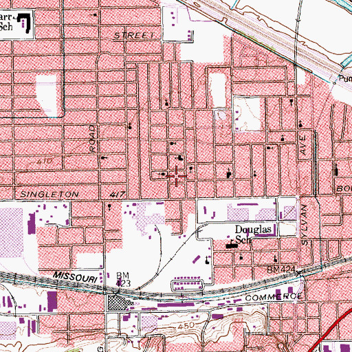 Topographic Map of Vision of Faith Community Church, TX