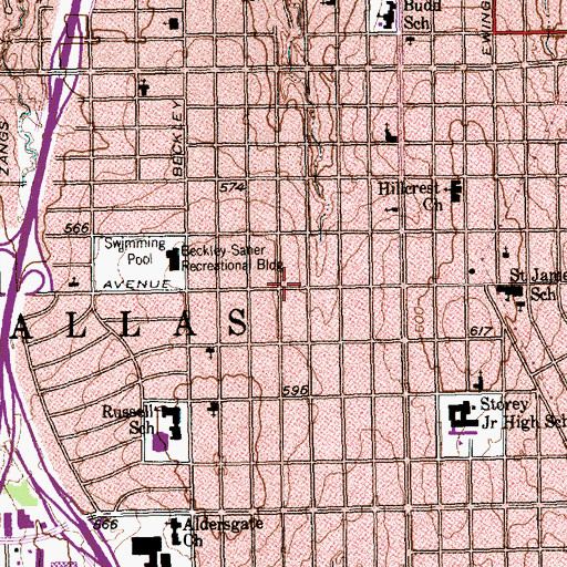 Topographic Map of Steven Temple Church of God in Christ, TX