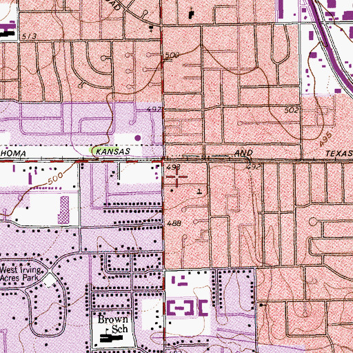 Topographic Map of Church of God, TX