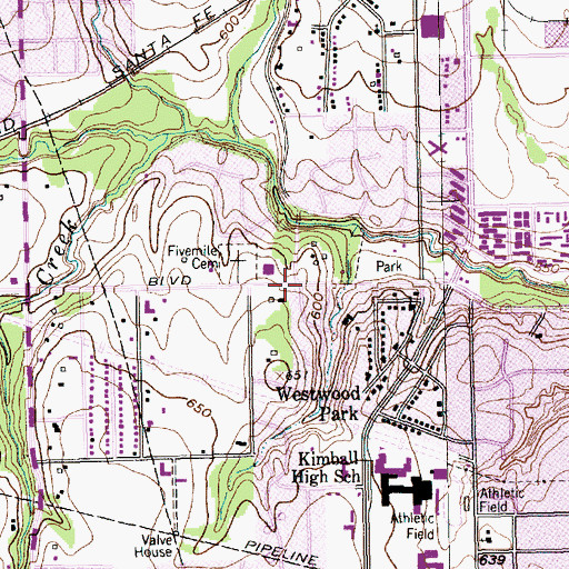 Topographic Map of First Church of God - Dallas, TX