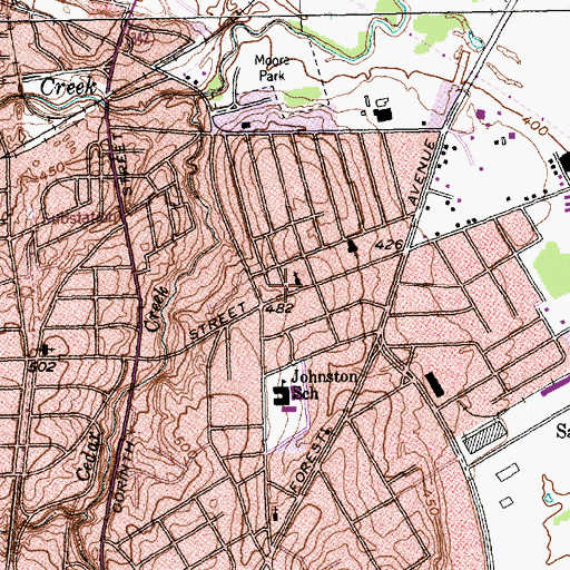 Topographic Map of Free Church of God in Christ in Jesus Name, TX
