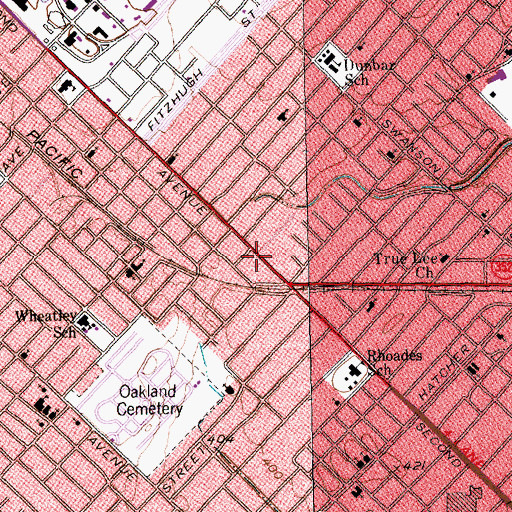 Topographic Map of Mission for Christ Institutional Church of God, TX