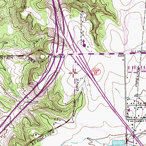 Topographic Map of Mountain View Church of God, TX