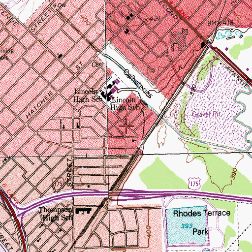 Topographic Map of Opportunity Church of God and Christ, TX