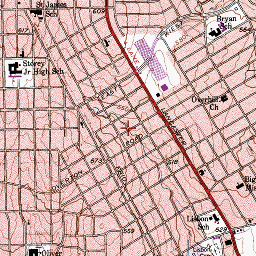 Topographic Map of Shield of Faith Church of God and Christ, TX