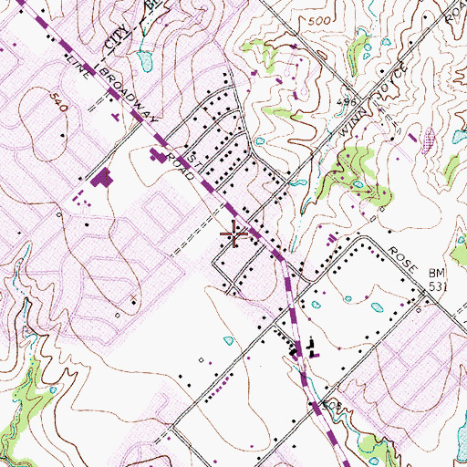 Topographic Map of Eastern Hills Church of Christ, TX