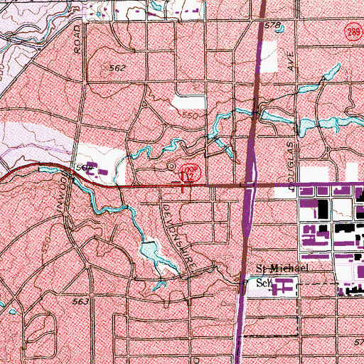 Topographic Map of Fifth Church of Christ Scientist, TX