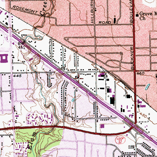 Topographic Map of Hawn Freeway Church of Christ, TX