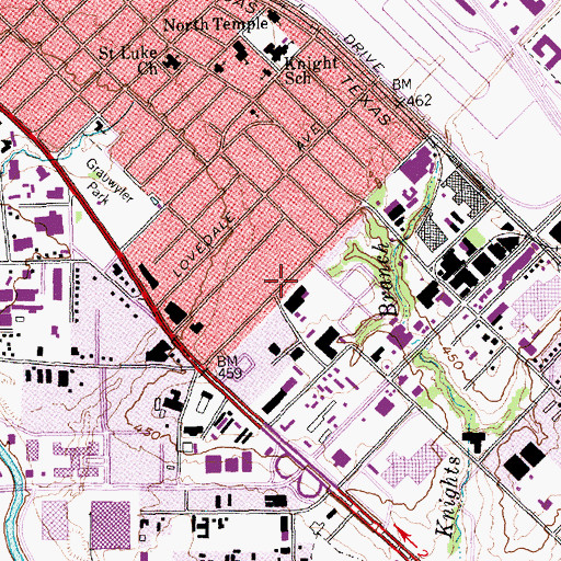 Topographic Map of Iglesia de Cristo Church, TX
