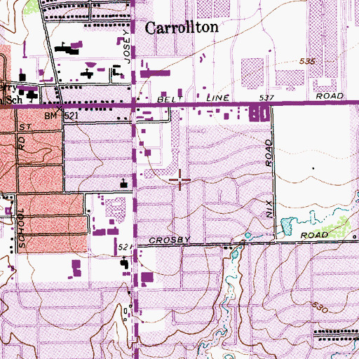 Topographic Map of Josey Lane Church of Christ, TX