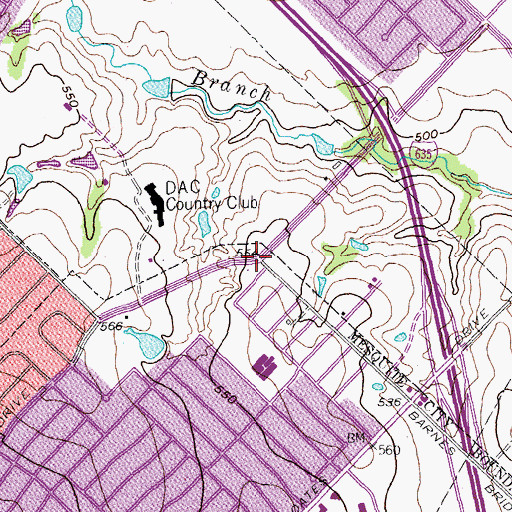 Topographic Map of Laprada Drive Church of Christ, TX