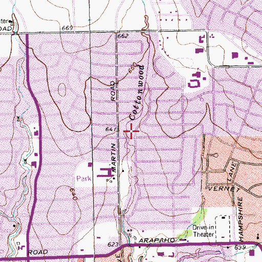 Topographic Map of Melrose Drive Church of Christ, TX