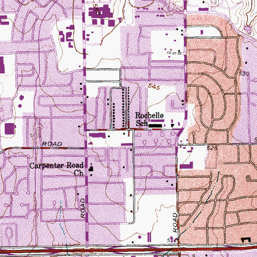 Topographic Map of Northgate Church of Christ, TX