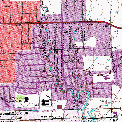 Topographic Map of Scyene Church of Christ, TX
