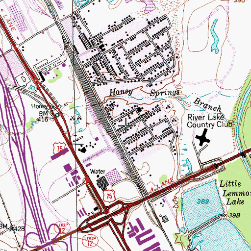 Topographic Map of South Central Church of Christ, TX