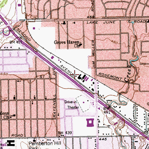 Topographic Map of Southern Hills Church of Christ, TX