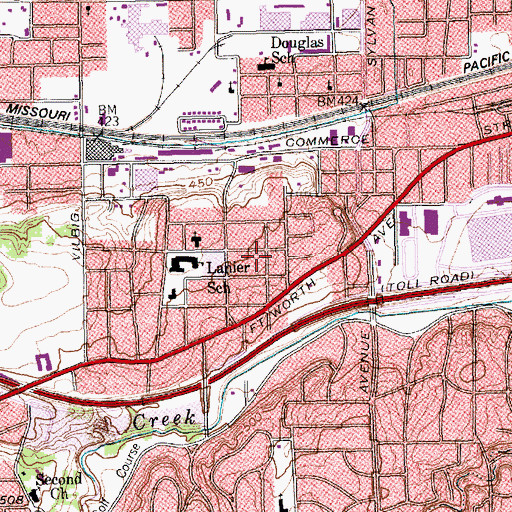 Topographic Map of Western Heights Church of Christ, TX