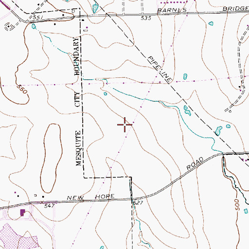 Topographic Map of Church of Christ - Meadow View, TX