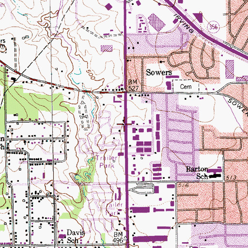 Topographic Map of Church of Christ Beltline, TX
