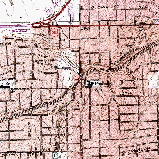 Topographic Map of Church of Christ in Cockrell Hill, TX