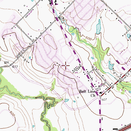 Topographic Map of Church of Christ Robin Road, TX