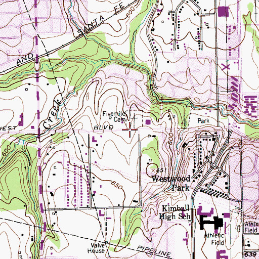 Topographic Map of Cliffwood Church of Christ, TX