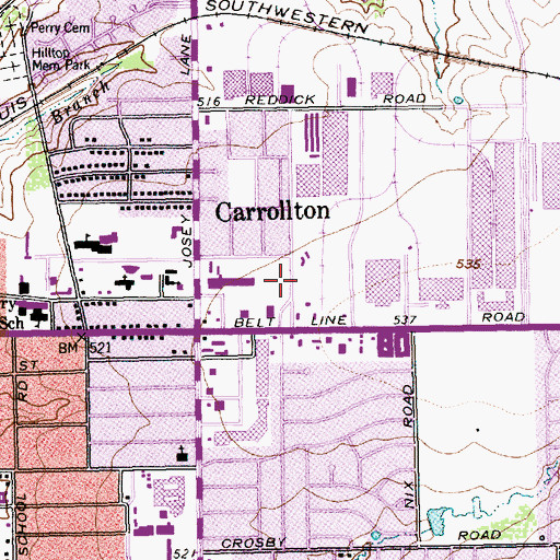 Topographic Map of Cosmopolitan United Church of Christ, TX