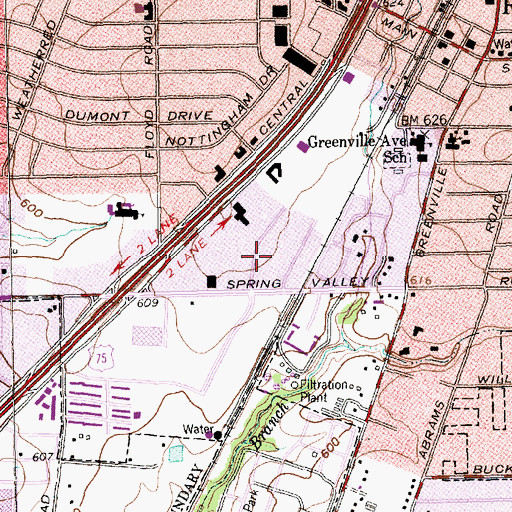 Topographic Map of Chinese Catholic Church, TX